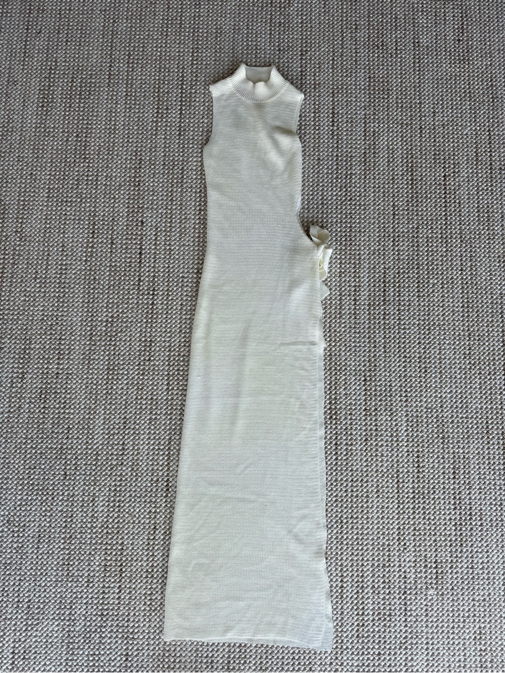 Meshki Cream Sleeveless Side-Tie Knit Maxi Dress - Picture 5 of 5